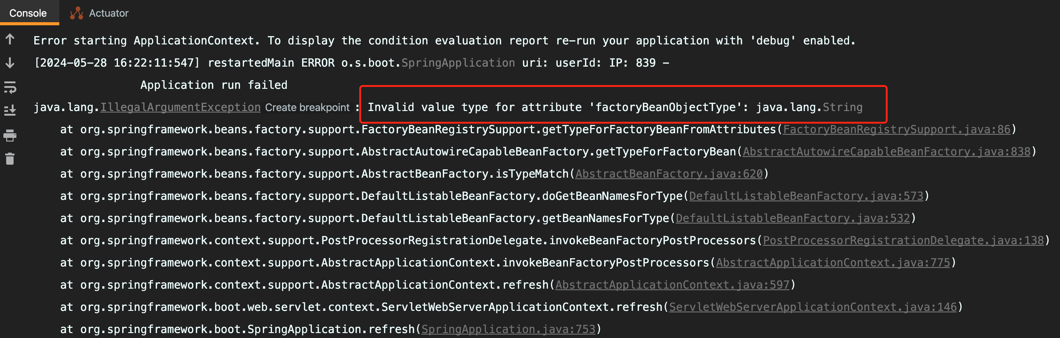 SpringBoot升级到3.2.0报错Invalid value type for attribute ‘factoryBeanObjectType‘: java.lang.String,第1张